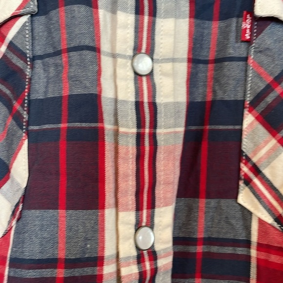 Men’s XXL Levi pearl snap Red/Blue Plaid Button down Shirt western cowboy rodeo - Picture 7 of 9